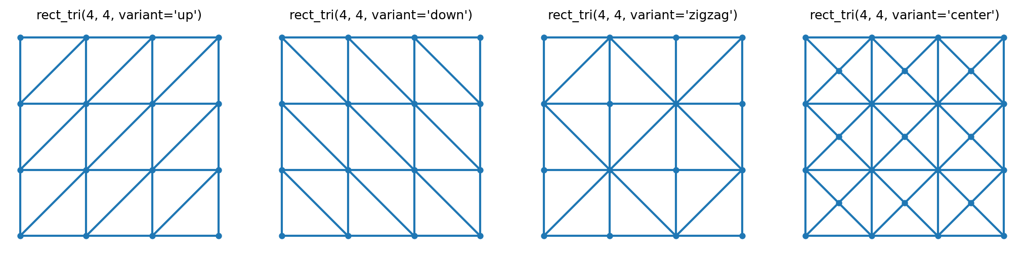 Triangulation variants of rect_tri